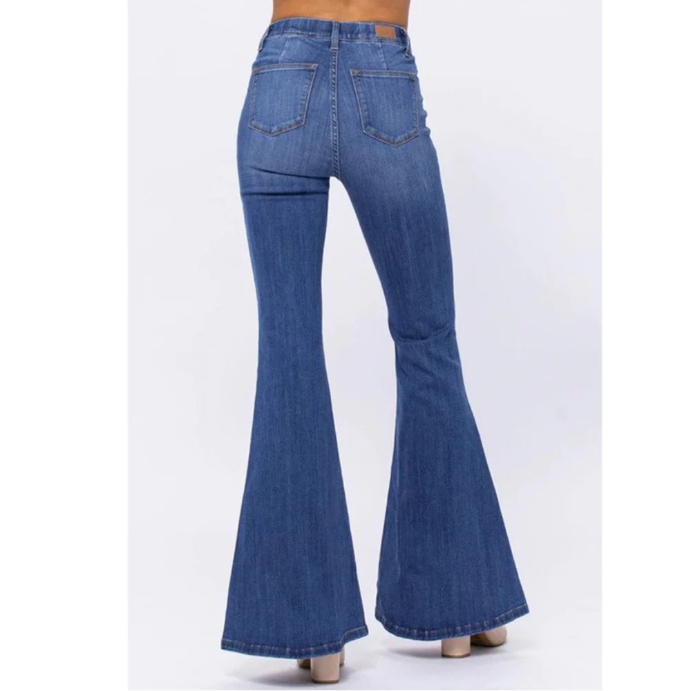 JUDY BLUE Pull on Super Flare Jeans High Rise size 5/27 Long tall